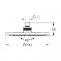 Верхний душ Grohe Tempesta Cosmopolitan 200 NEW 27541001 - Фото 1